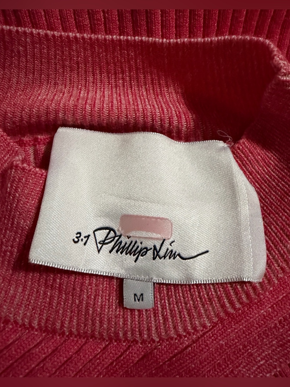 3.1 Phillip Lim~Coral Pink Ribbed Cross Front Midi Dress~Size Medium~$850~ - Picture 8 of 8